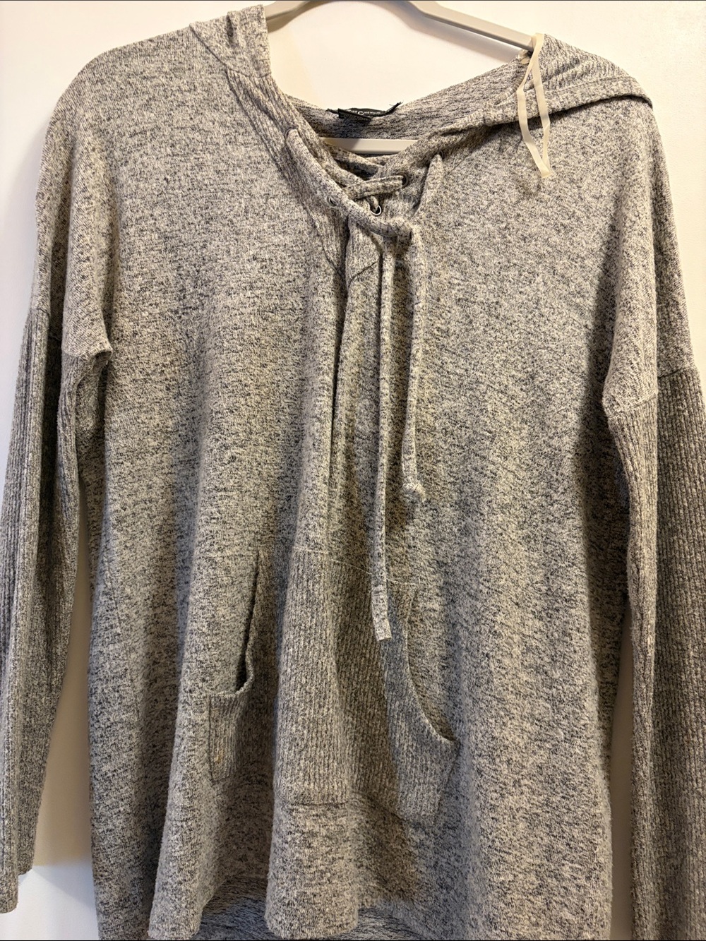Miss Chievous Heather Gray Zip-Up Hooded Sweater